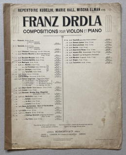 Drdla, Franz - Compostions pour Violon et Piano