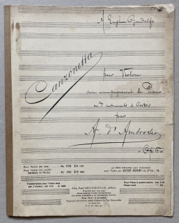 Ambrosito, A. de - Canzonetta