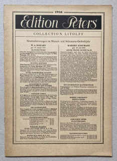 Edition Peters - Collection Litolff: Catalogue 1956