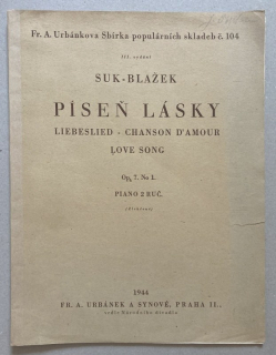 Suk, Josef; Blažek, Petr - Píseň lásky, Op. 7 No.1