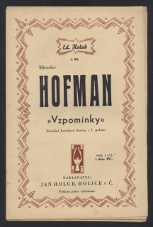 Hofman, Miroslav - Vzpomínky (pro dvoje housle)