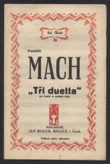 Mach, František - Tři duetta pro housle ve snadném slohu