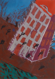 Anna Vančátová - Dům (tempera)