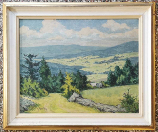 Zdeněk Nebeský - Krajina v Podkrkonoší (olej na desce)