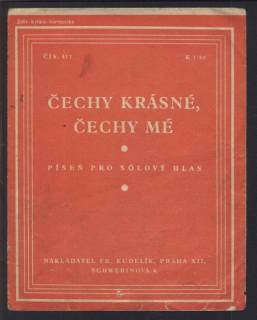 Čechy krásné, Čechy mé (píseň pro sólový hlas)