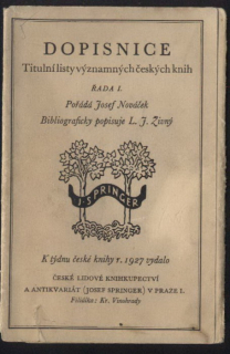 Titulní listy významných českých knih (10 ks)