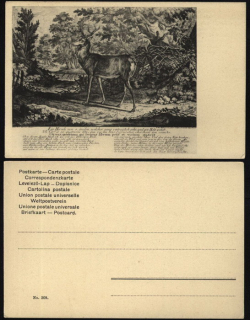 Myslivecká pohlednice (dle staré rytiny)