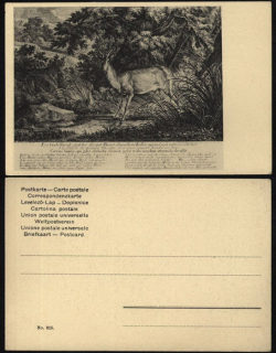 Myslivecká pohlednice (dle staré rytiny)