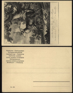 Myslivecká pohlednice (dle staré rytiny)