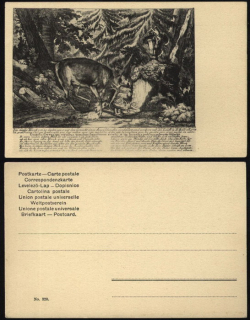Myslivecká pohlednice (dle staré rytiny)