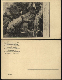 Myslivecká pohlednice (dle staré rytiny)