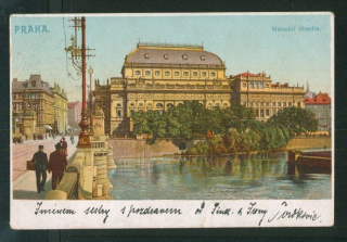 Praha - Národní divadlo - litografie
