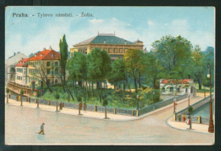 Praha - Tylovo náměstí - Žofín - litografie
