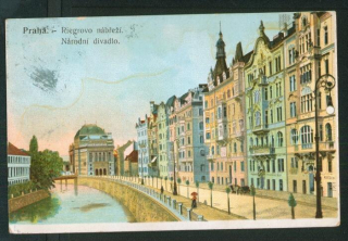 Praha - Riegrovo nábřeží - litografie