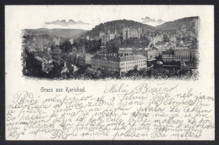 Pozdrav z Karlových Varů. Gruss aus Karlsbad