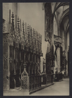 Chrám sv. Barbory, gotická lavice, Kutná Hora