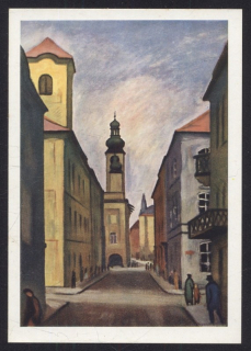Otto Matoušek: České Budějovice, Pohled Biskupskou uličkou k radnici