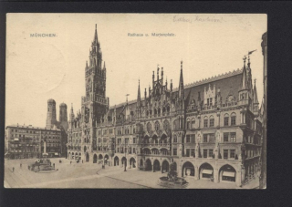 München. Rathaus u. Marienplatz.