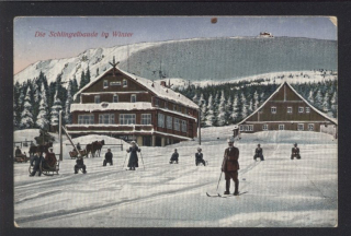 Karpacz. Die Schlingelbaude im Winter.