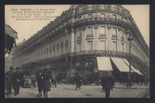 Paris. Le Grand Hotel. Coté du Boulevard des Capucines et de la Rue Scribe.