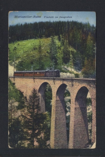 Mariazellerbahn. Viadukt im Saugraben / Mariazellská železnice