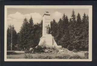Baarův pomník na Výhledech. Pomník Jindřicha Šimona Baara. Domažlicko (Šumava)
