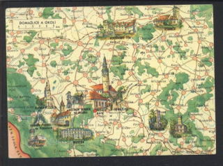 Domažlice a okolí. Mapa. Putování po Československu