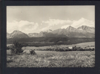 Vysoké Tatry. Pohľad od Štrby. Patria. Volov chrbát. Kôpky. Rysy. Vysoká. Tupá. Končistá a Stalinov štít