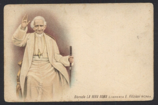 Lev XIII. (Giornale LA VERA ROMA LIBRERIA E. Filiziani ROMA) (litografie)