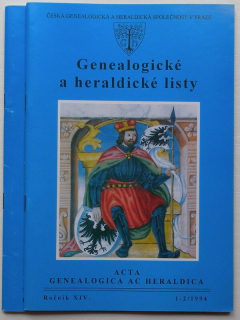 Genealogické a heraldické listy 1994 (ročník 14, komplet / 4 čísla)