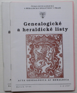 Genealogické a heraldické listy 1997 (ročník 17, komplet / 4 čísla)