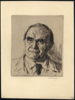 Vladimír Silovský (1891 - 1974) - Portrét Vlastimila Rady - suchá jehla