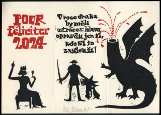 Petr Palma (*1957) - Pour féliciter 2024 (linoryt)