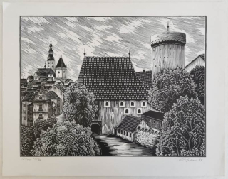 František Dobeš (1931-2020) - Tábor Kotnov - linoryt
