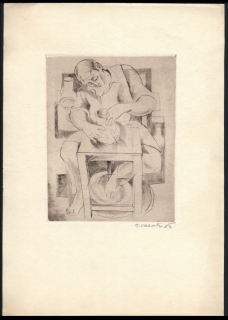 Bohuslav Valenta (1903-2003) - Hrnčíř u kruhu - lept