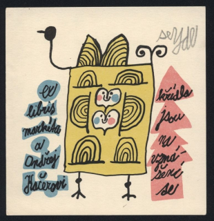 Zdenek Seydl - Ex libris Markéta a Ondřej Kačerovi (litografie)