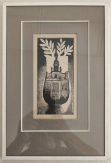 Vladimír Komárek (1928 - 2002) - Dům - dřevoryt