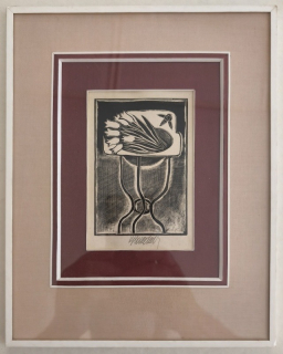 Vladimír Komárek (1928 - 2002) - Zátiší s tulipány - dřevoryt