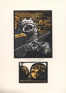 Marie Michaela Šechtlová (1952) - Proměny (kolorovaný dřevoryt)