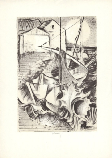 Bohuslav Knobloch (1924 – 1998) - Na pobřeží (litografie)