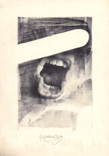Oldřich Kulhánek (1940 – 2013) - Výkřik (litografie)