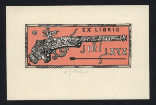 Ladislav Josef Kašpar (1915 - 1997) - Exlibris Jiří Lata (litografie)