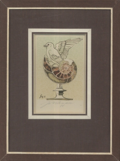 Jan Kavan - Holubice, fig.1 (barevná litografie)