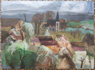 Václav Kříž - Staré Petrovice (olej na plátně)
