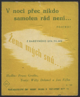 V noci přec nikdo samoten rád není