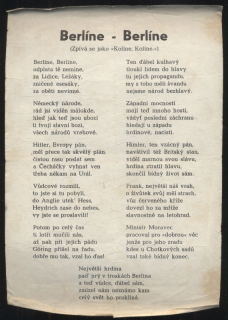Berlíne - Berlíne (zpívá se jako Kolíne, Kolíne)