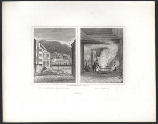 Karlovy Vary. Kolonáda, Vřídlo (Carlsbad. Die Colonaden des Sprudels, Der Sprudel)