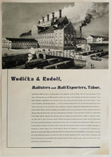 Wodička & Rudlof, Malsters and Malt Exporters, Tábor - Grand Hotel Tábor (Arnošt Velinský, proprietor) - Auto Praga, J. K. Doležal, Tábor - reklamní prospekt?