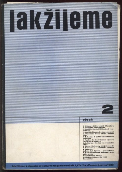 Jak žijeme, Magazín DP 1933-1934, Obrázkový a kulturní magazín (1. ročník - kompletní) 1-10