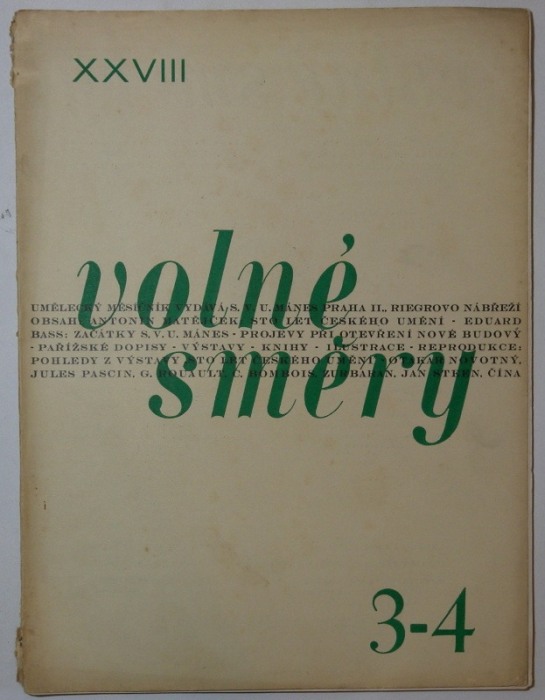 Volné směry 1930, 1931 (28. ročník, kompletní) čísla 1 až 12